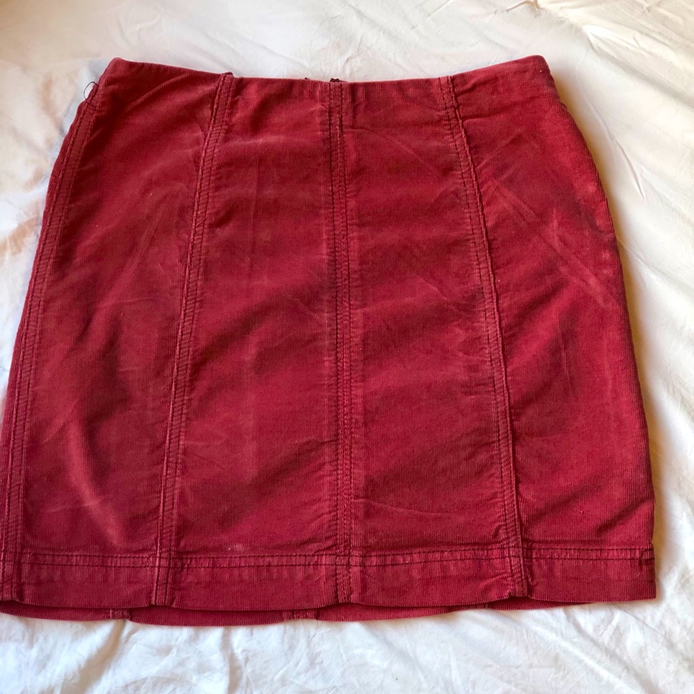 Mini maroon corduroy skirt